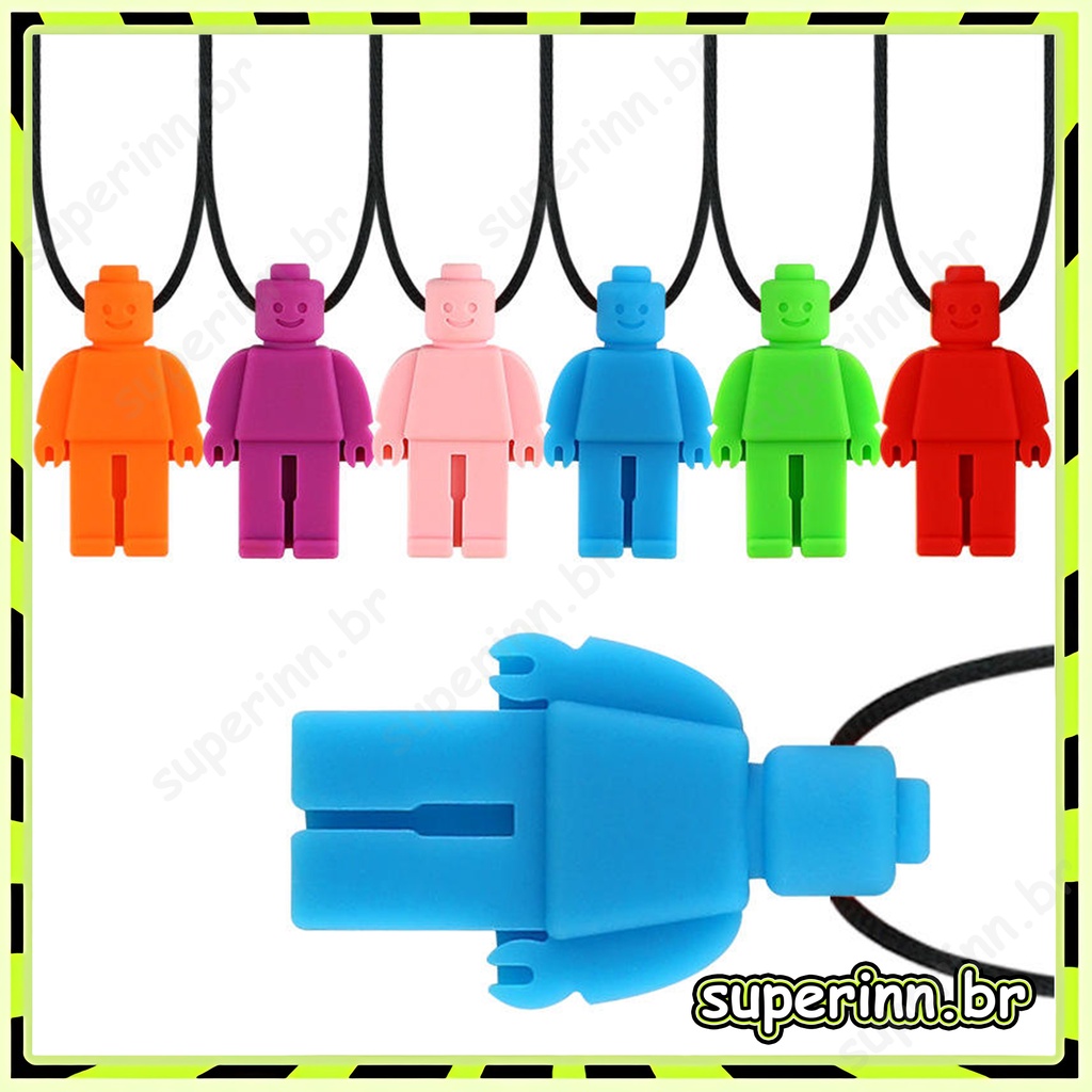 Pingente De Bebê Colar De Silicone Mordedor /Robô De Silicone Mordedor /Crianças Com Autismo Sensory Mastigar Colar Pingente Molar Vara em Oferta na Shopee