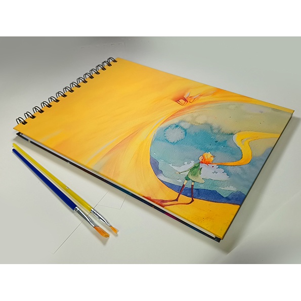 Caderno para AQUARELA 50 páginas folhas 240g CAPA DURA dupla PEQUENO PRÍNCIPE em Oferta na Shopee