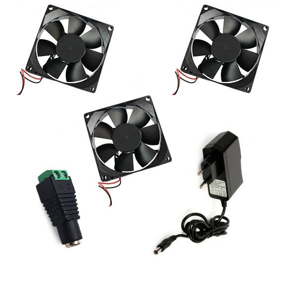 Kit Resfriamento Fonte 12v + Fan 80mm + Conector Fêmea P4