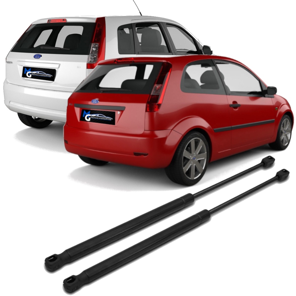 Kit Par Pistão Amortecedor Tampa Traseira Malas Ford Fiesta Hatch 2002 2003 2004 À 2012 2013 2014