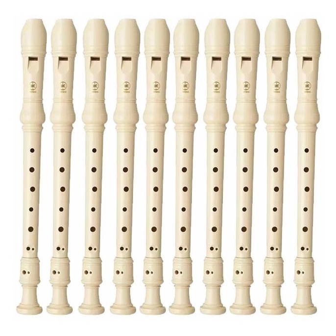 Flauta Yamaha Doce Soprano Barroca Yrs 24 B Kit 10 Flautas