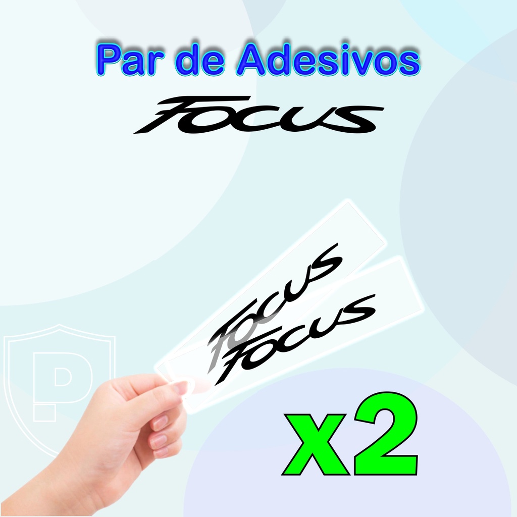 Par De Adesivo Emblema Ford Focus Para Friso Lateral, Rack de Teto, Etc