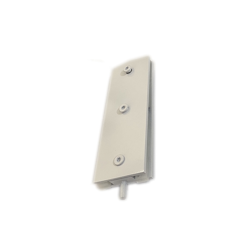 1101 J - Dobradiça superior jumbo para porta pivotante de vidro temperado blindex - Branco (zamak)