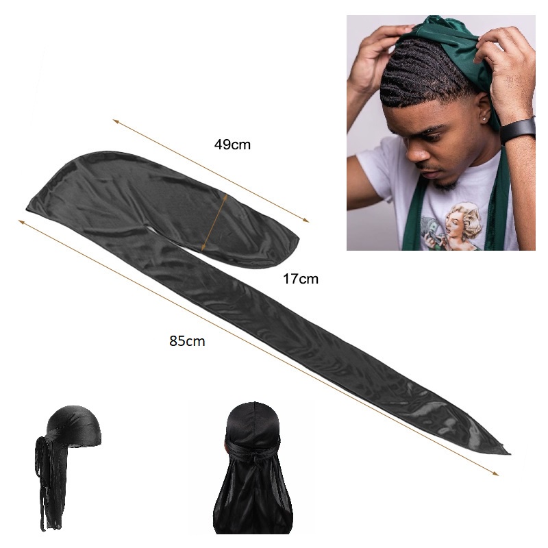 Durag Bandana De Cetim Dureg para 360° Waves - 10 cores - Escorrega o Preço