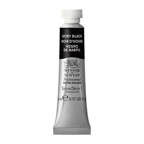 Tinta Aquarela Profissional Winsor 5ml 331 Ivory Black
