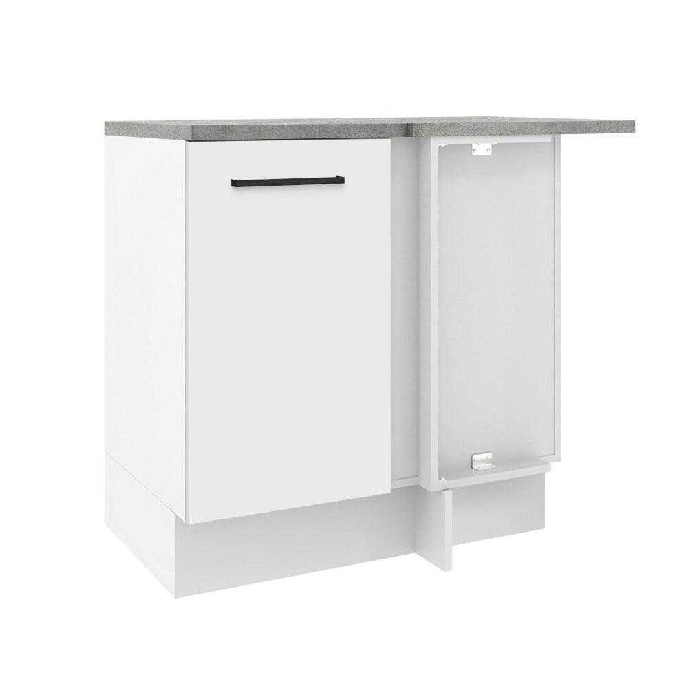 Balcão Armário de Cozinha de Canto 1 Porta Branco Agata Madesa - Home & Living