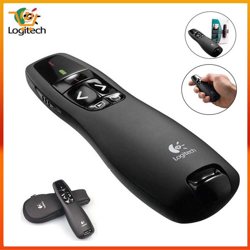 Apresentador Sem Fio Logitech R400 Apontador Laser Vermelho 2.4GHz Caneta De Controle Remoto Para Apresentação PPT