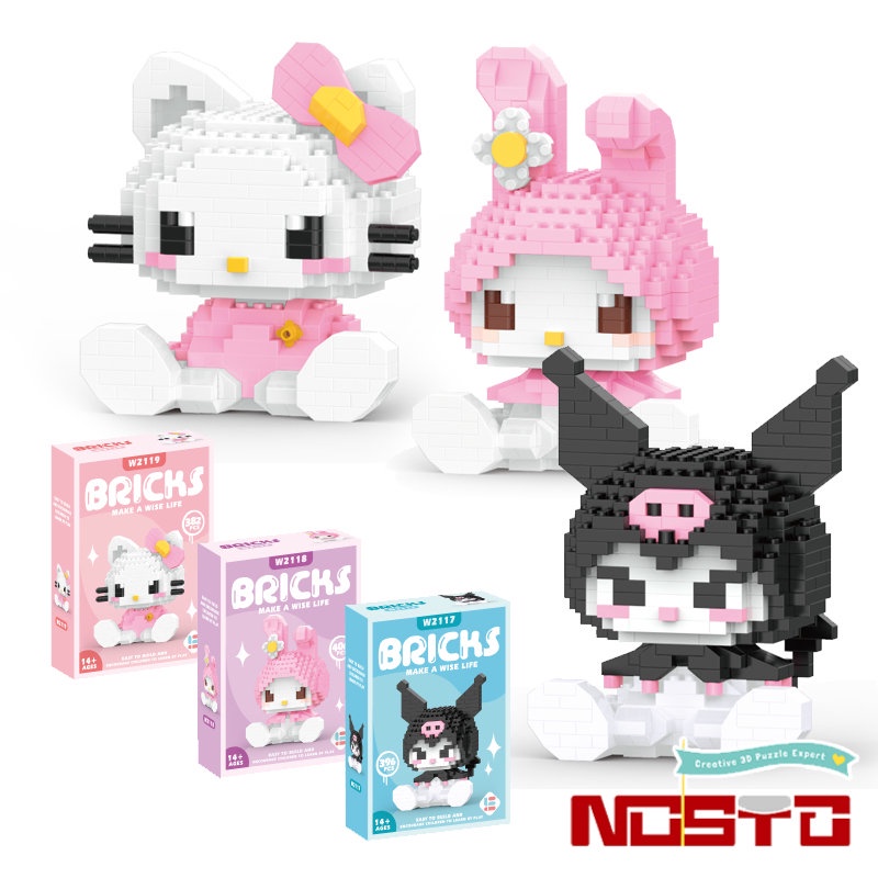 Kuromi My Melody Hello Kitty Lego Blocos De Construção LinaBell Disney Mickey Minnie Brinquedos Meninas Presentes Pop Boneca DIY Decoração