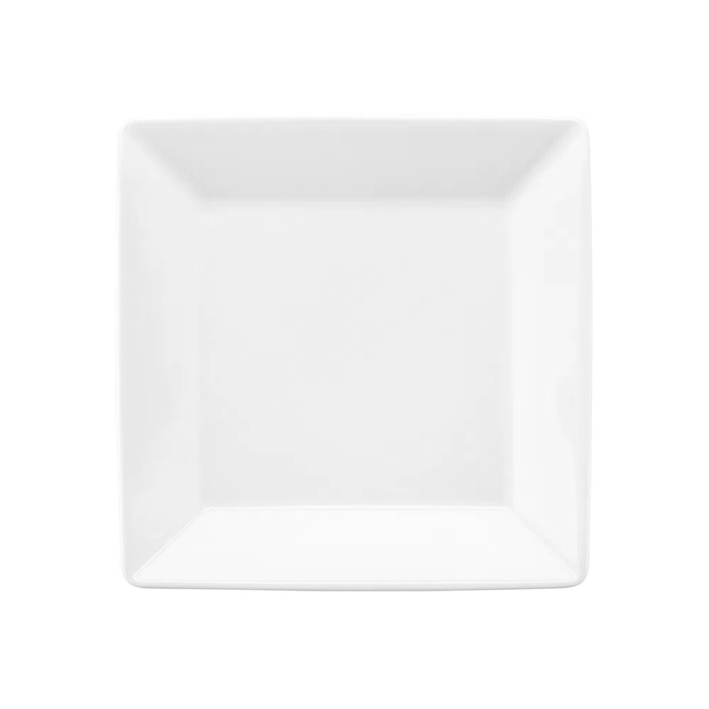 Prato Sobremesa Quartier White 20cm Quadrado Branco Oxford Porcelanas Ideal para Sobremesas