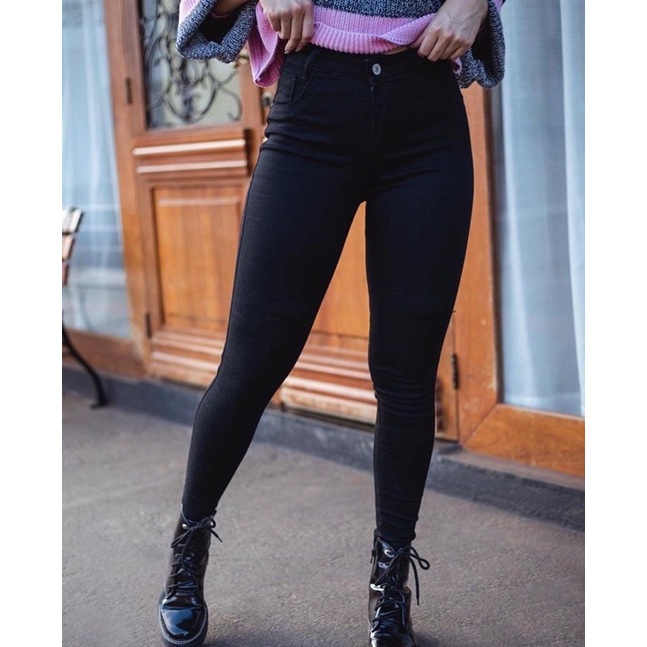 Calça Jeans Preta Hot Pants Rasgada Nos Joelhos Cintura Alta Confortável Empina Bumbum Moda Feminina em Oferta na Shopee