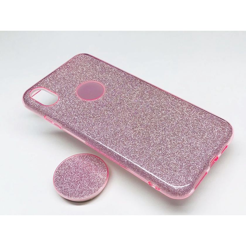 Capa Iphone Xs Max Glitter Brilhoso Com Suporte Popsocket Capinha