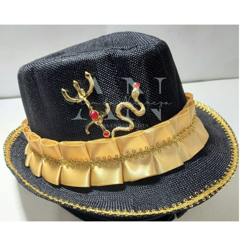 Chapéu Preto e Dourado Ferramenta para Pombagira Umbanda e Candomblé COM ENVIO IMEDIATO