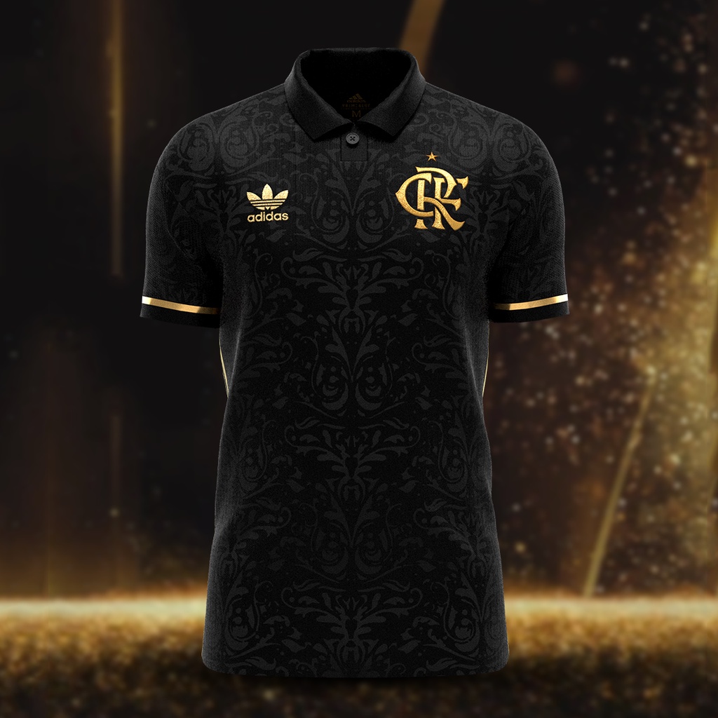 Camisa flamengo preta com dourado edição limitada - Escorrega o Preço