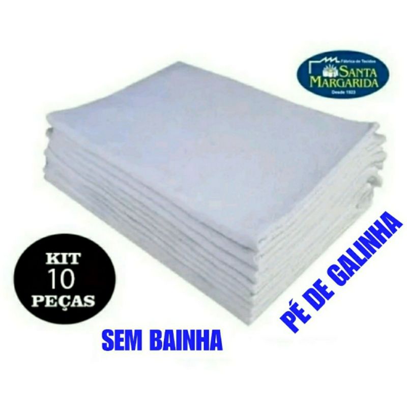 Kit 10 Pano de Prato Branco Sem Bainha 50 X 70 Santa Margarida Ótimo para Artesanato em Oferta na Shopee