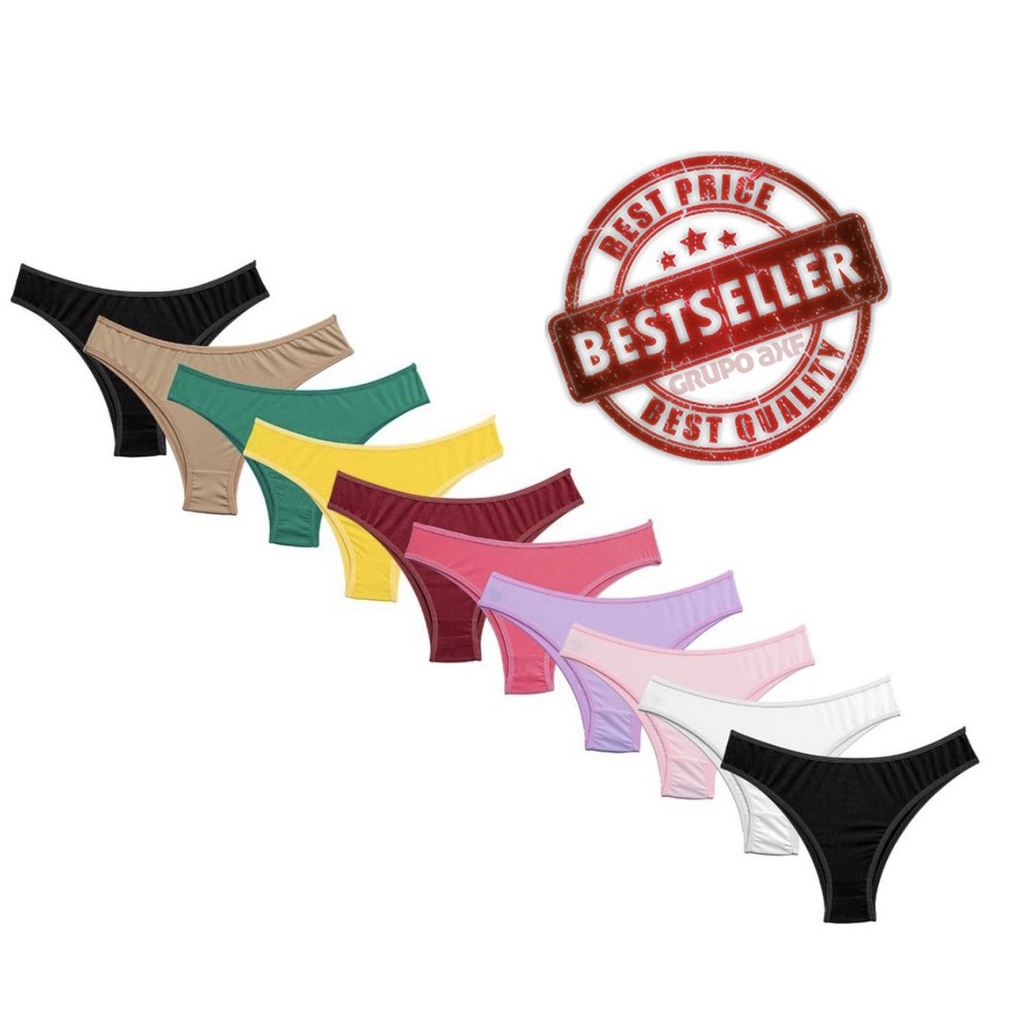 Kit 12 Calcinha Microfibra Conforto Direto Da Fabrica