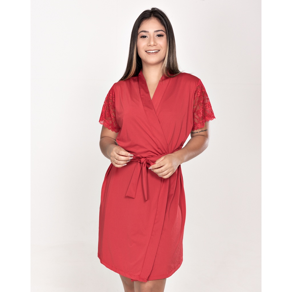 Robe Feminino Poderosa e Mangas em Renda Sensual Sexy