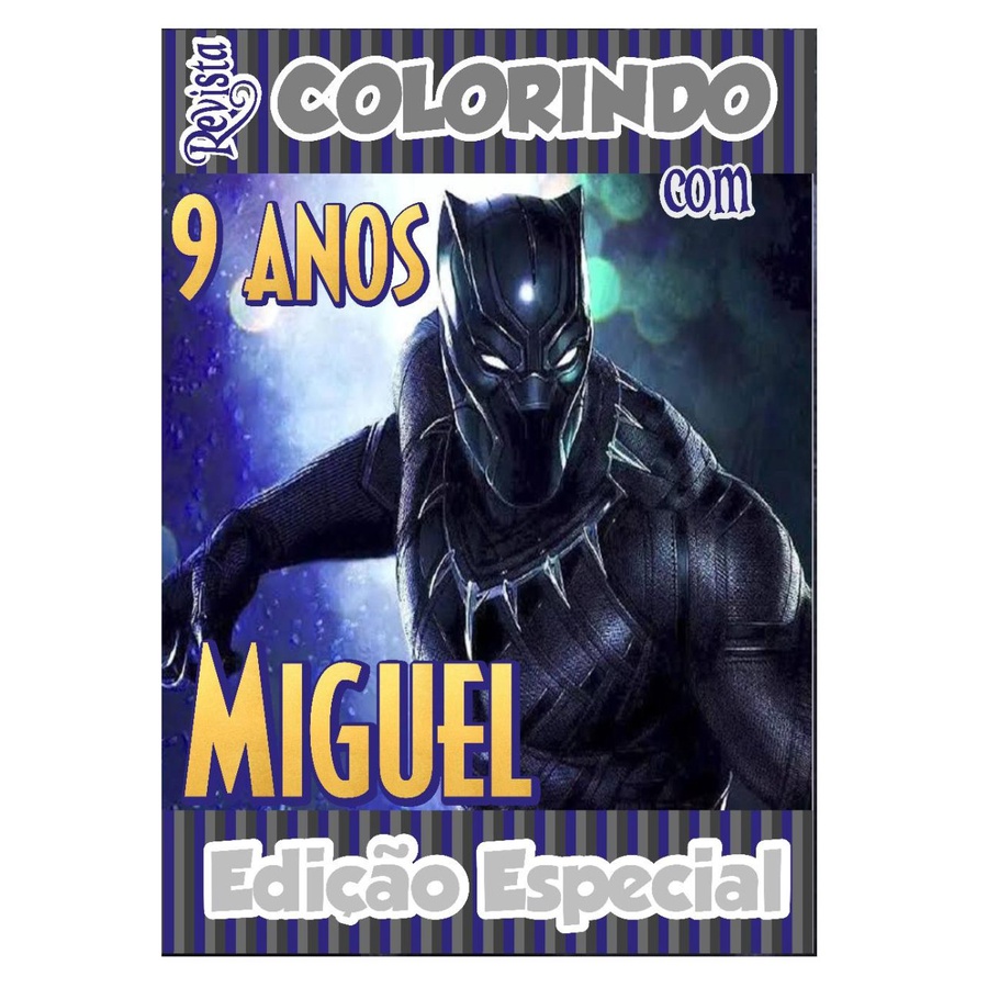 Livro De Colorir Personalizado / Revistinha de Colorir - Tema Pantera Negra