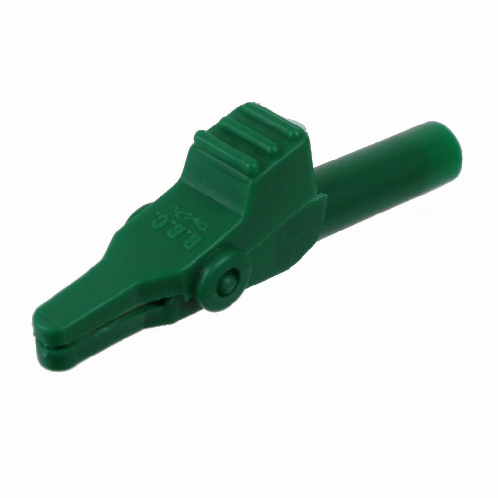 10 * Garra de Jacaré GJ44 Verde para Pino Banana 60mm 10A