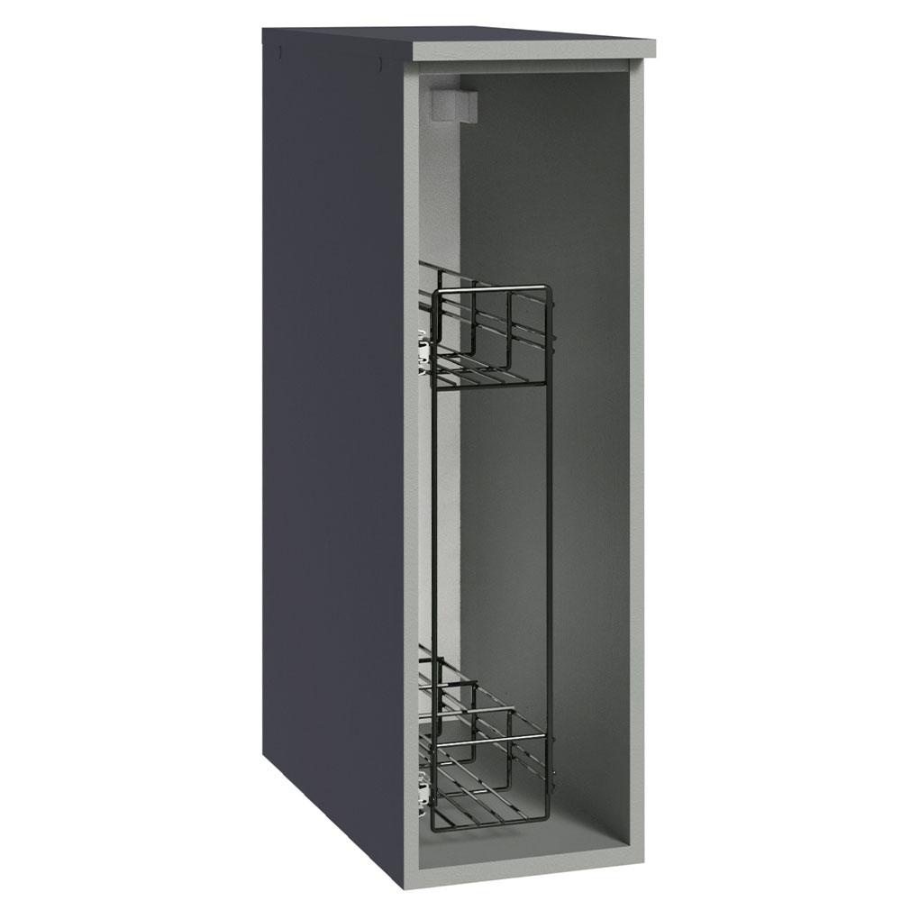 Balcão Armário de Cozinha Porta-Temperos 20 cm Suspenso Cinza Nice Madesa - Home & Living
