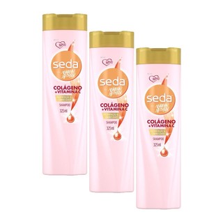 Kit 3 Shampoos Seda Colágeno e Vitamina C by Niina Secrets Frasco 325ml cada em Oferta na Shopee