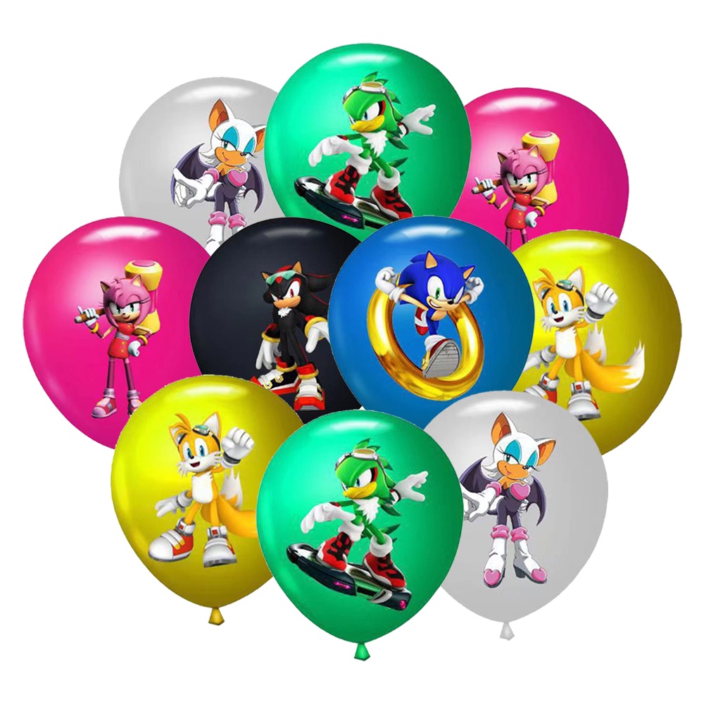 12pcs/set Sonic The Hedgehog 12inch Decorações De Festa Infantil De Balão De Látex em Oferta na Shopee