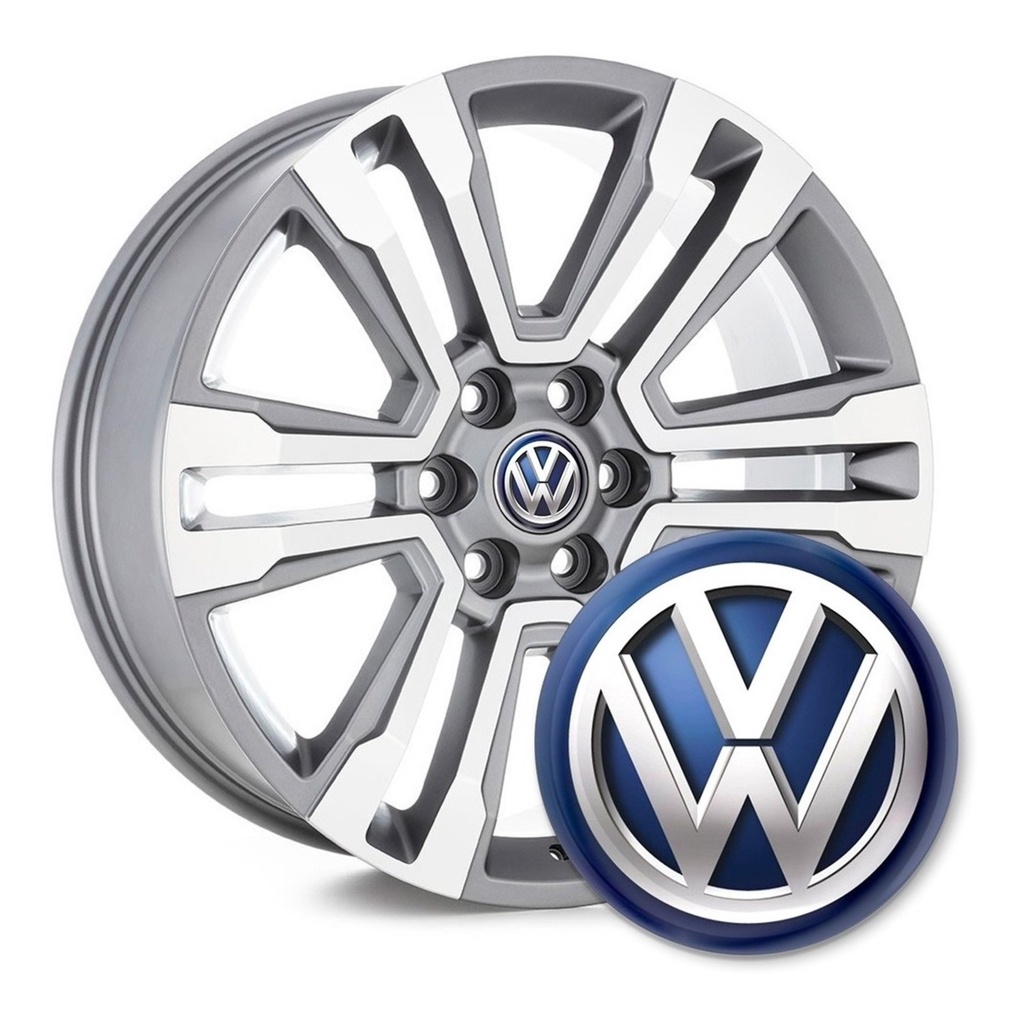 Kit Jogo 4 Emblema Adesivo Resinado Para Roda Calota de Carro VW VOLKSWAGEN 48mm