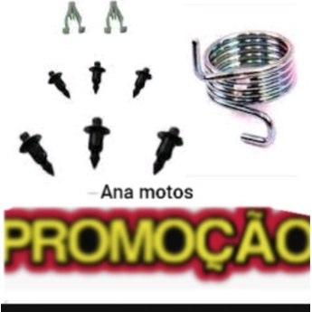 2 trava + 3 presilha pequena + 3 grande + mola acionador embreagem pop 110 carenagem farol lateral rabeta