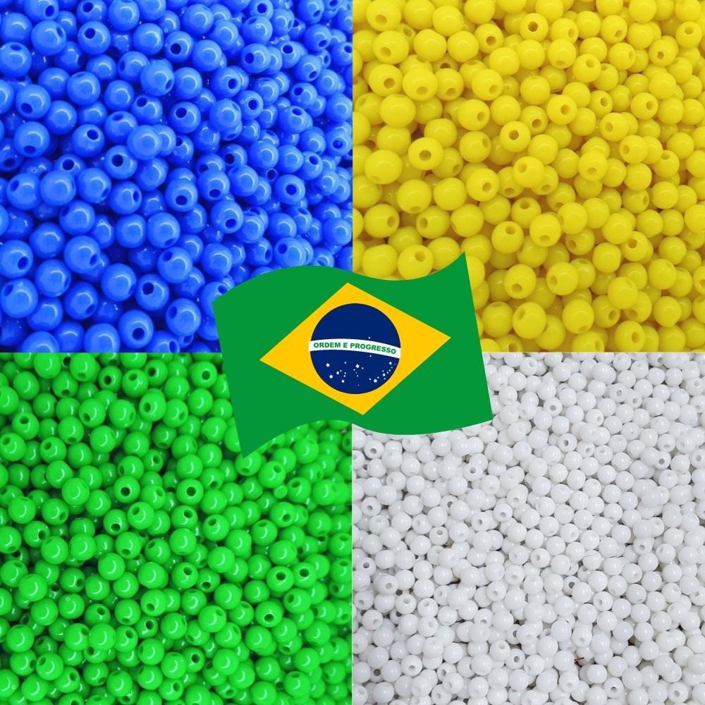 Miçangas Cores Do Brasil Copa Verde Amarelo Azul Branco