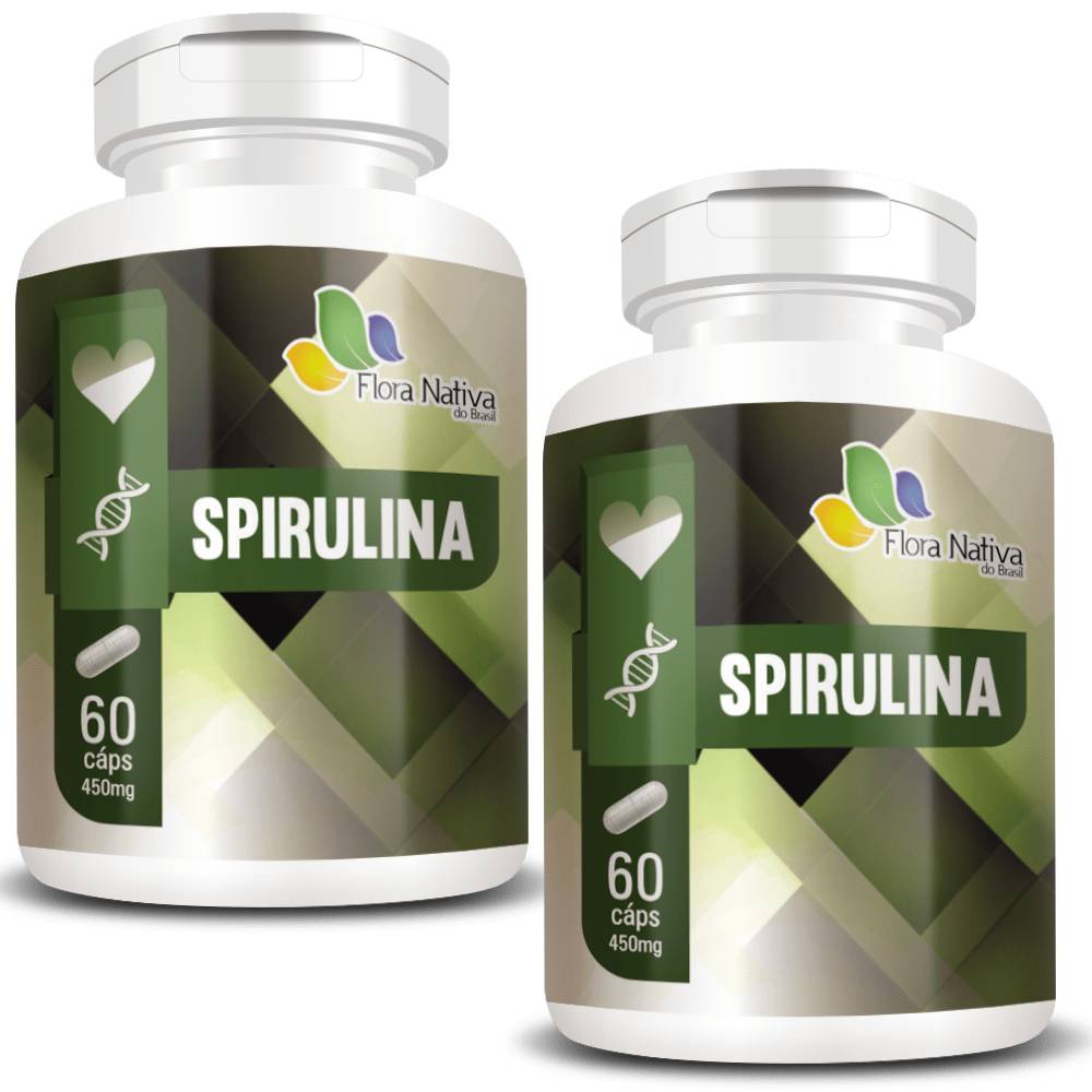 KIT 2X Spirulina Espirulina 450mg 90 cápsulas - Flora Nativa