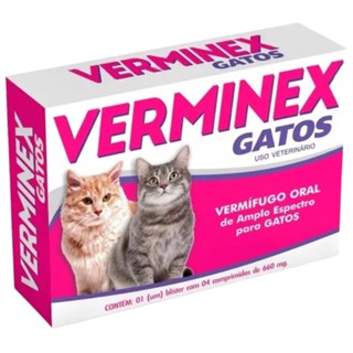 Verminex Gatos - Vermífugo Oral De Amplo Espectro - 04 Comprimidos