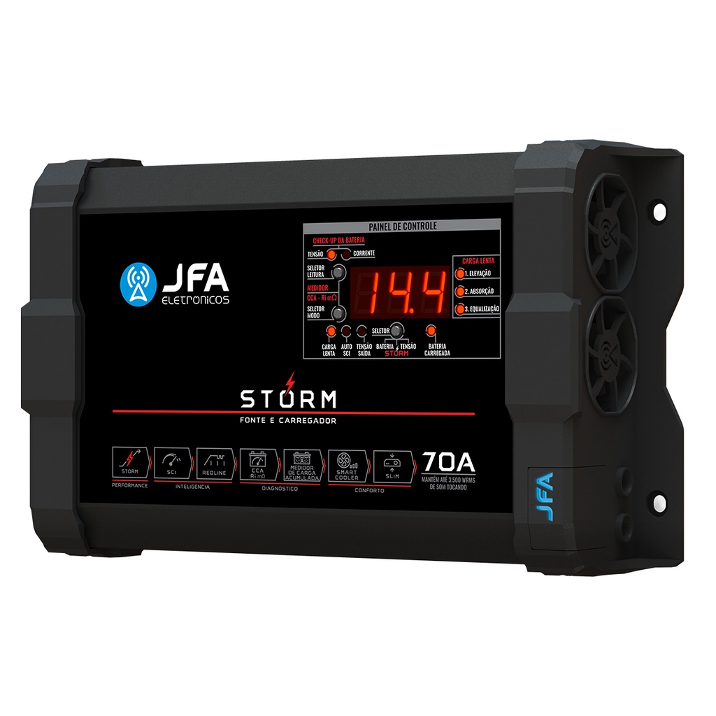Fonte e Carregador Bateria Bivolt Jfa Storm 70a Digital Cca - Spare Parts and Accessories for Vehicles