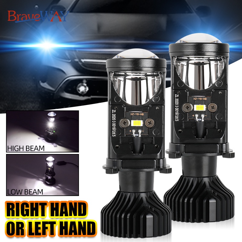 1 Peça Mini Projetor LED 360 Graus Sem Pontos Cegos H4 24000LM 45W (Não adequado para motocicletas)