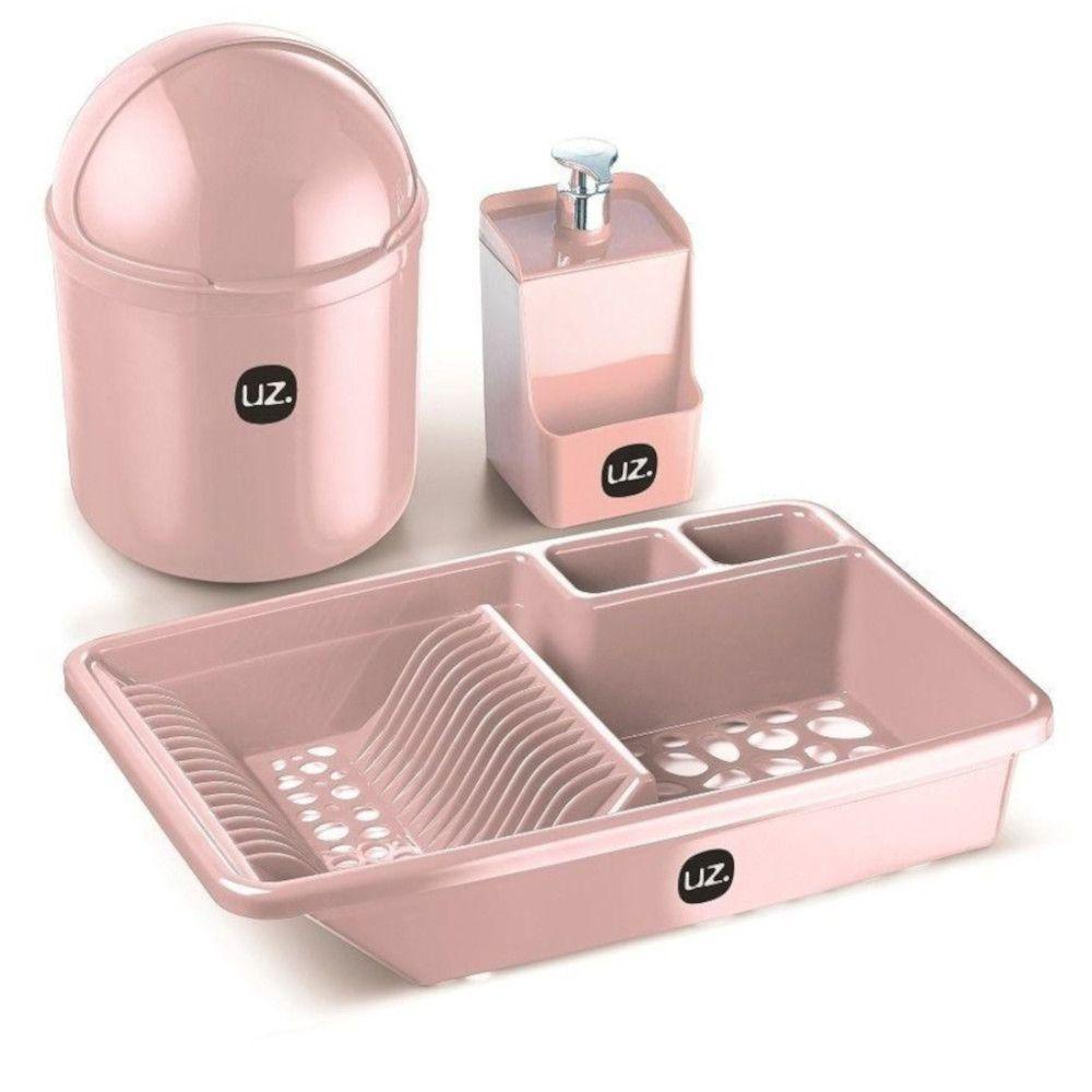 Kit Pia Multiuso de Plástico Uz Lixeira Escorredor de Louça e Dispenser em Oferta na Shopee