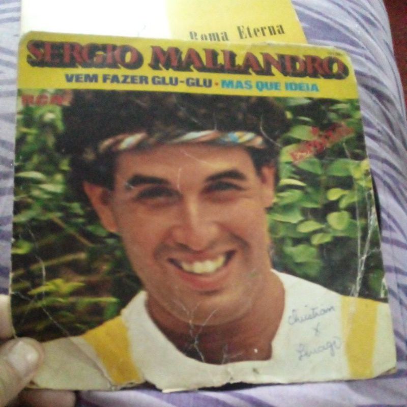 Disco Vinil compacto Sergio Malandro  Vem fazer glu glu e mais que ideia