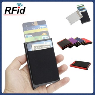 Carteira De Metal Automática Para Cartão De Crédito E Moeda/Carteira Para Os Homens Titular Do Cartão Rfid Mini Magro Alumínio Auto POP Up Presente De Aniversário