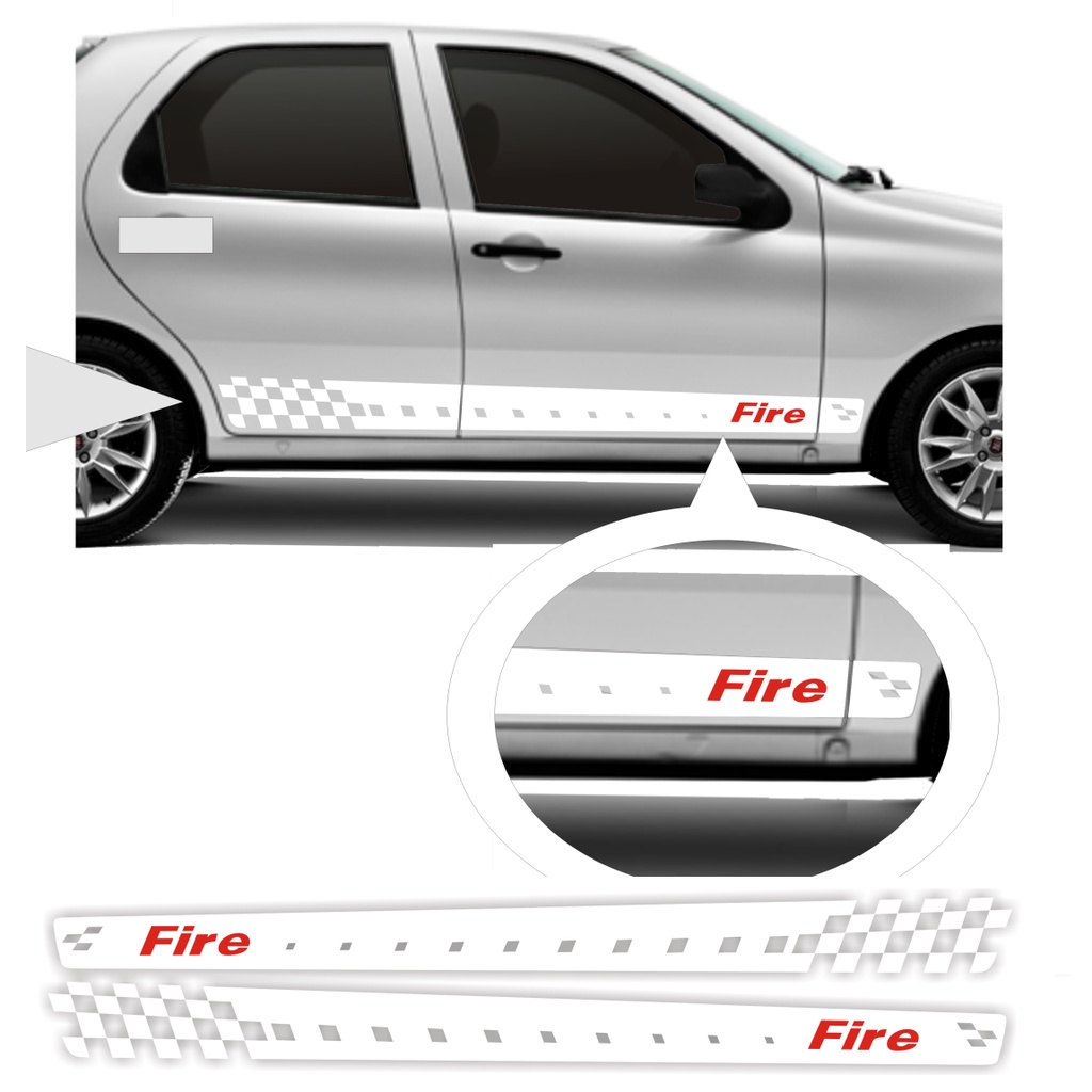 Adesivo Tuning Fire Faixa Lateral Serve Para Fiat Palio Fire, 2 e 4 ...
