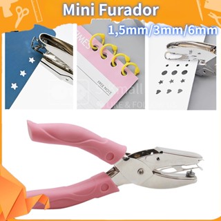 Mini Furador/Cortador De Papel Cortador Soco Único Furo Para Notebook Papelaria Ferramenta Manual Portátil 1,5mm/3mm/6mm