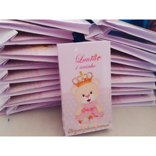 20 mini sacolinha surpresa 10x18 lembrancinha aniversário cha de bebe ursinha princesa