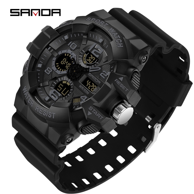 Sanda Fashion Contraste Movimento De Quartzo Cor Luminoso Lazer À Prova D'água Relógio Eletrônico SD3168-13