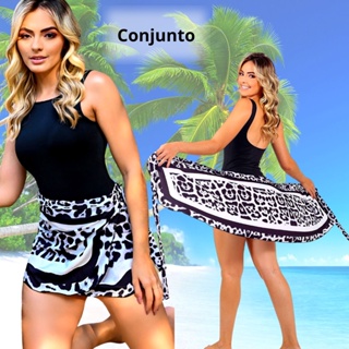 Saida De Praia Feminina Canga Pareô e Maio Bore Body Bojo Conjunto Moda Praia Verão Curta De Amarrar em Oferta na Shopee