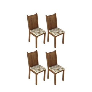 Kit 4 Cadeiras de Jantar 4290 Madesa Rustic/Lírio Bege em Oferta na Shopee