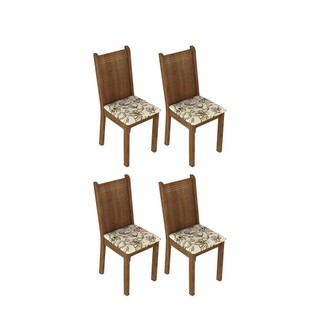 Kit 4 Cadeiras de Jantar 4290 Madesa Rustic/Lírio Bege em Oferta na Shopee
