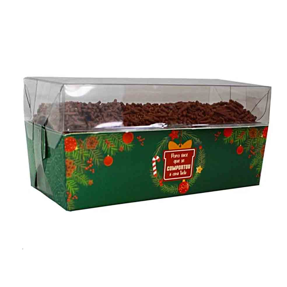 Caixa Forneável p/ Mini Bolo Guirlanda de Natal – Ideia