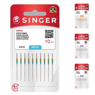 Agulha Singer Maquina Domestica Universal 2045 Ponta Dourada - Cartela com 10 unidades - Malha e tecidos elásticos
