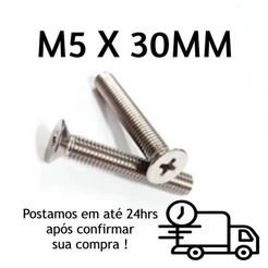 Kit Parafuso M5x30mm + Arruela + Porca M5 Inox M5 X 30mm Inox