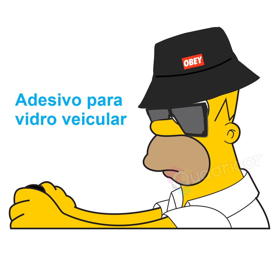 Adesivo Homer Simpson Para Caminhão Para-brisa Vidro Carro