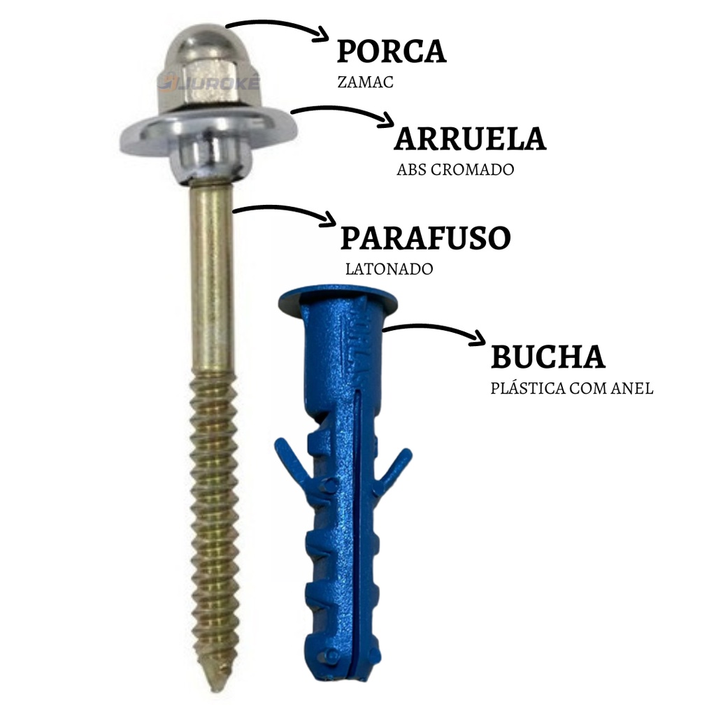 Kit 2 Parafusos Castelo Latonado Para Vaso Sanitário Pias Tanques (Par)