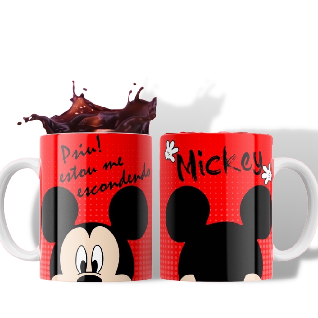 CANECA PERSONALIZADA  DE ALTA QUALIDADE DO MICKEY, DONALD, IÓ, LEITÃO, MARGARIDA, MINNIE, PATETA, PLUTO, POOH, STICH, TIGRÃO .