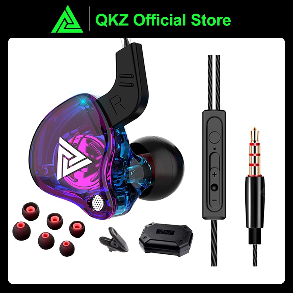 Fone De Ouvido Com Fio QKZ AK6/AK6 Pro/AK6 Max/AK6-X Original 3.5mm In-Ear HIFI Subwoofer Com Microfone