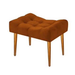 Puff retangular pés palito suede terracota